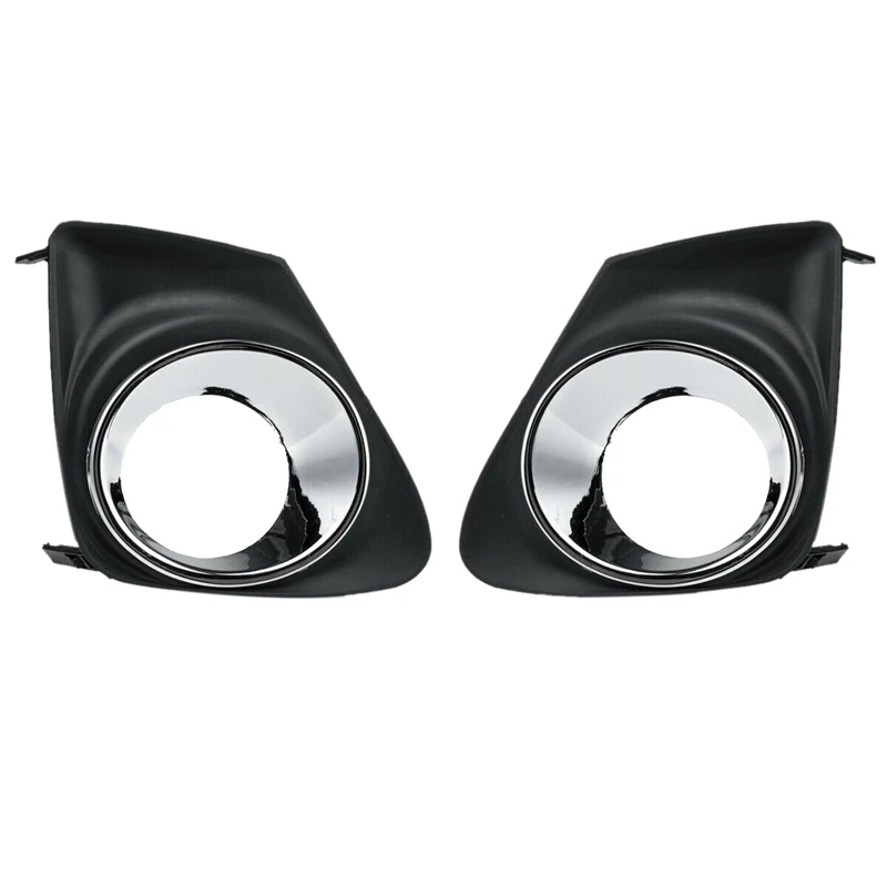 1 пара черный и хром передний бампер противотуманные фары крышки отделка ободок с