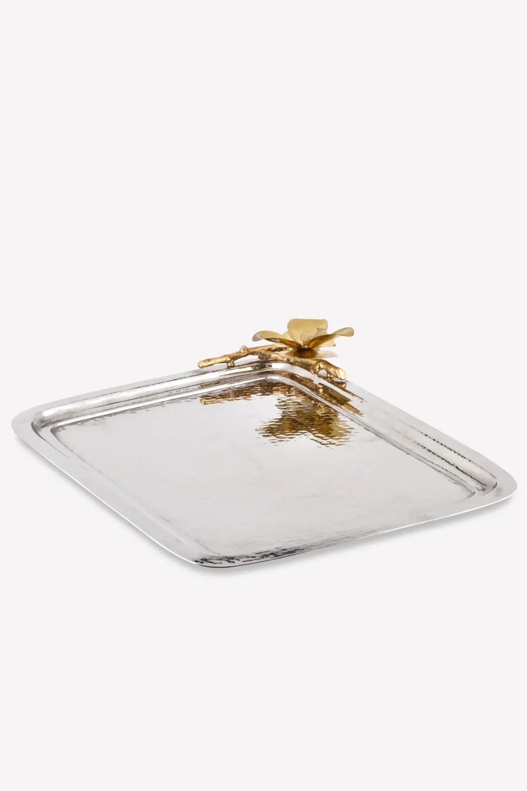 Copper Art 29X39 Cm Natural Mineral Copper Nickel Coated Flower Kitchen Tray