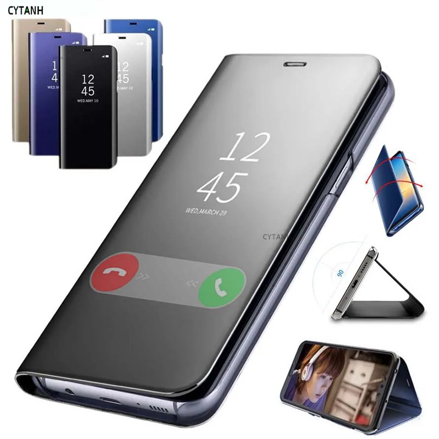 Умный зеркальный кожаный чехол для Huawei P Smart 2018 FIG-LX1 L21 флип-чехол 2019 POT-LX3 LX1 - купить