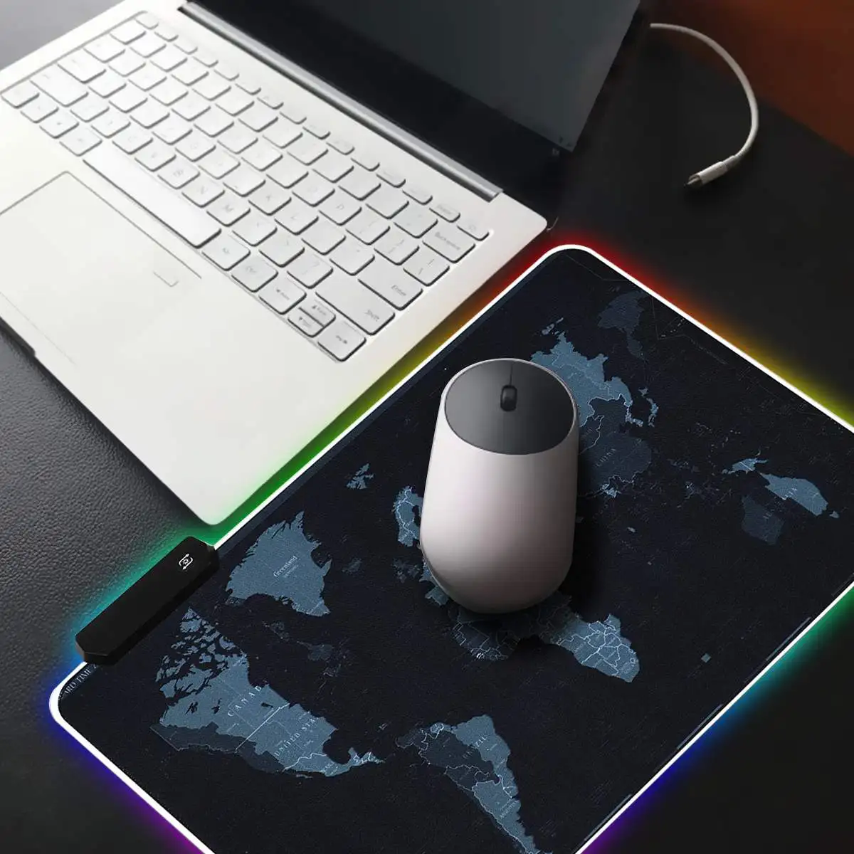 RGB игровой коврик для мыши геймерский компьютерный светодиодный usb-коврик с большой картой мира коврик для мыши цветной нескользящий Настольный коврик для мыши