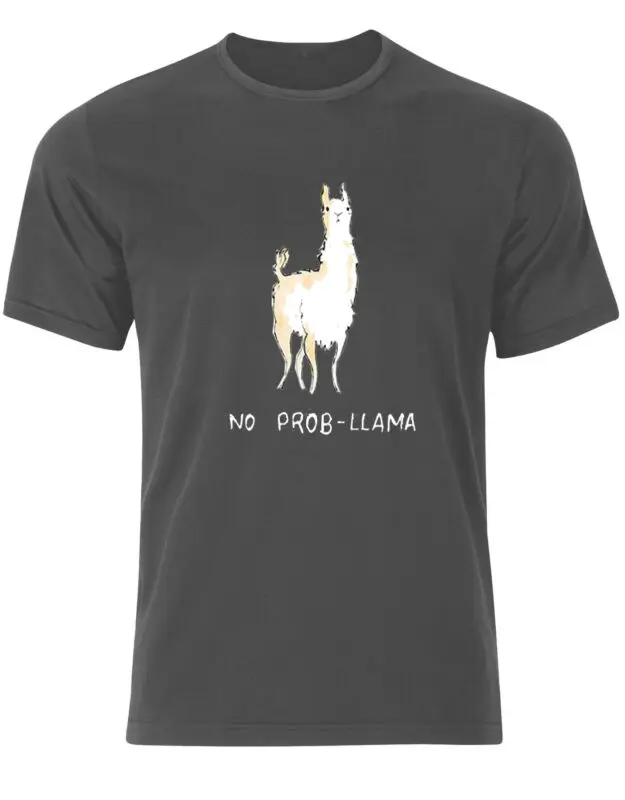 Забавная Простая мужская футболка с надписью Llama No problama топ AH36| |