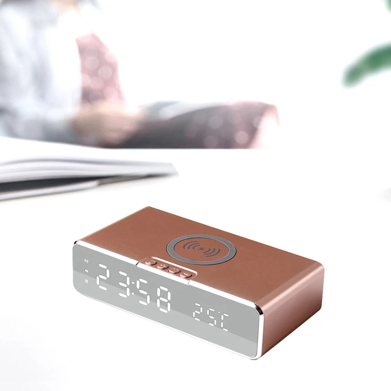 Умный будильник с показом времени и температуры беспроводная зарядная док