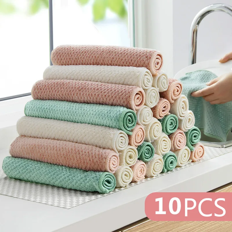 10 шт. салфетка из микрофибры для мытья посуды|Чистящие салфетки| |