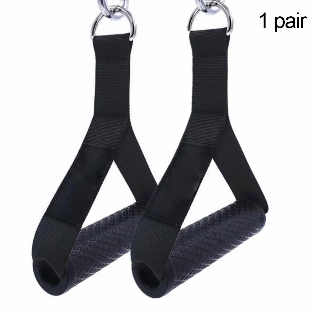 

2 Pieces Of Resistance Handle Heavy Duty Gym Cable Machine Accessories Indoor Fitness Diamond Rubber Handle Stirrup Handle