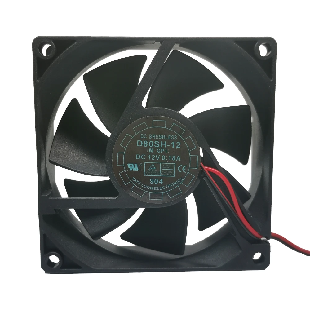 

Brand new genuine Great Wall yuelun d80sh-12 8025 12V 0.18a 8cm 2-wire super static chassis cooling fan