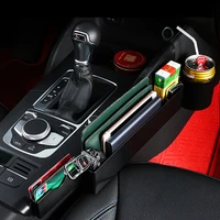 abs car seat gap slit storage box with cup%c2%a0drink holder for audi a6l a7 q3 q2l q5l a3 s3 a4l a5 center console organizer interio