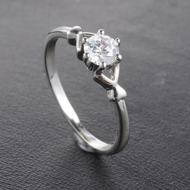 Romantic Wedding Engagement Party Jewelry Rings Simple Fashion Cubic Zirconia Simulation Women Rhodring mens | Украшения и