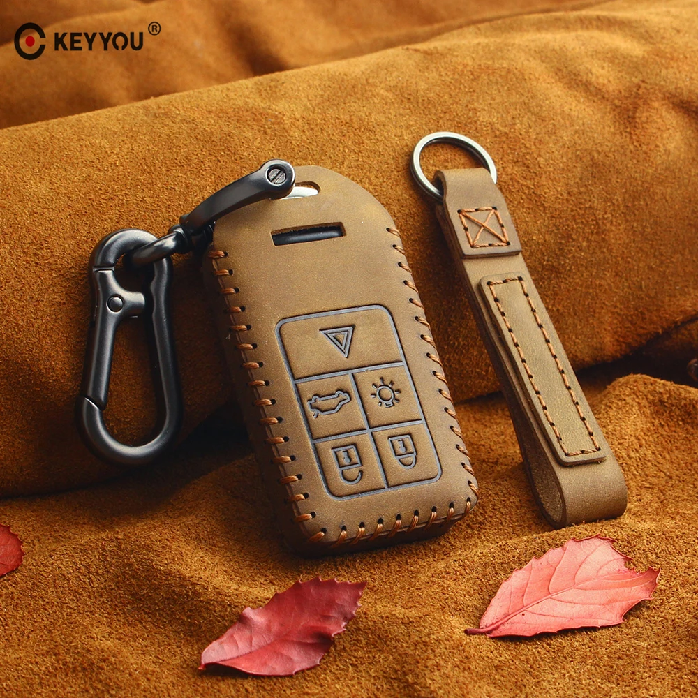 Чехол KEYYOU для автомобильного ключа из натуральной кожи volvo S80L S60L V40 S60 V60 XC60 S80 2013 2014