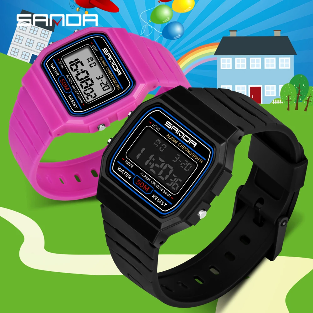 SANDA Kids Watches Anti-Shock 5Bar Waterproof Outdoor Sport Children Watches Fashion Digital Watch Relogio Masculino