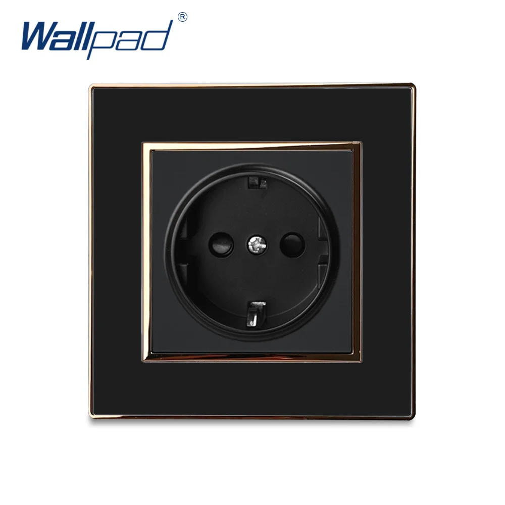 2 контакта электрическая розетка Wallpad Роскошная настенная зеркальная акриловая