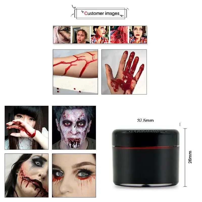 Хит Хэллоуин Макияж Поддельные кровь лицо краска для тела раны шрамы Косплей