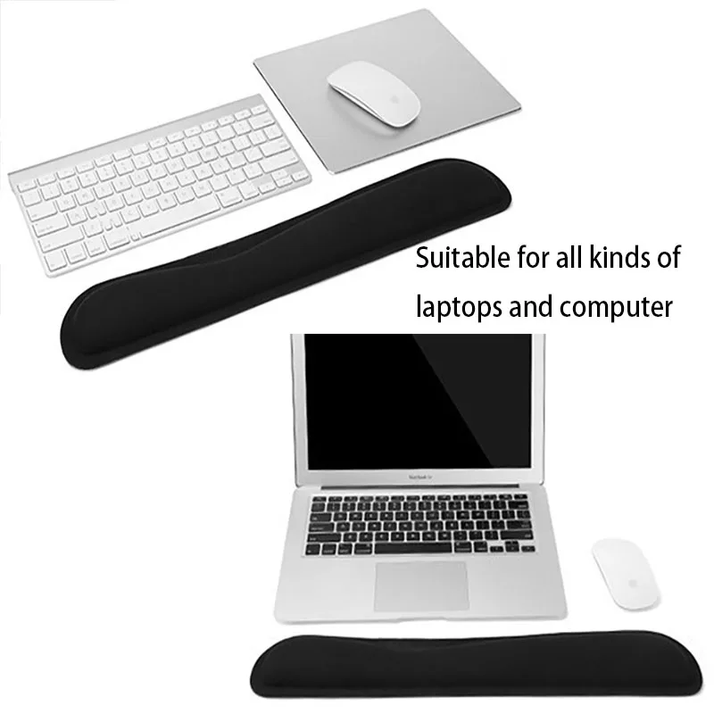 

Black Gel PC Keyboard Raised Platform Hands Wrist Rest Support Comfort Mouse Pad Memory Foam Natural Rubber Waterproof Cushion