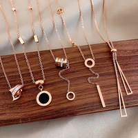 titanium steel chain butterfly necklaces for women korean alphanumeric pendant necklace temperament fashion jewelry 2021
