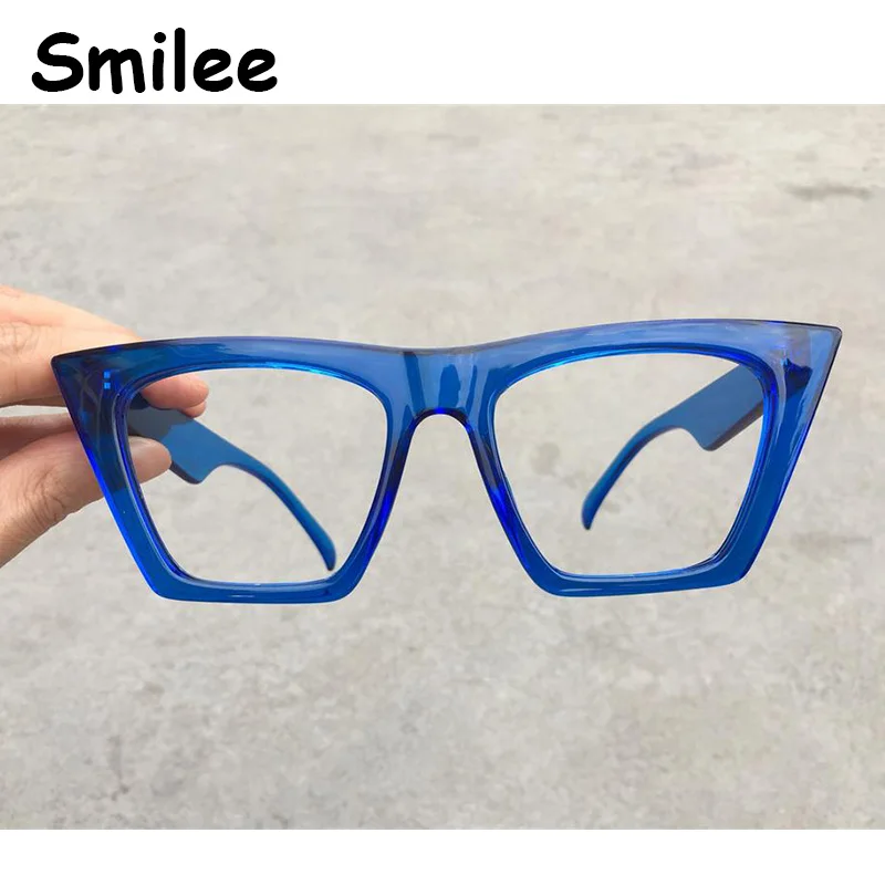 Оправа кошачий глаз без линз модная дизайнерская черная синяя оправа для очков