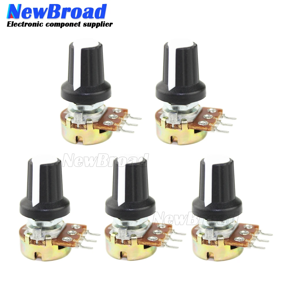 5 комплектов WH148 1 10K 20K 50K 100K 500K Ohm 15 мм 3 штифта линейный подшипник с коническим