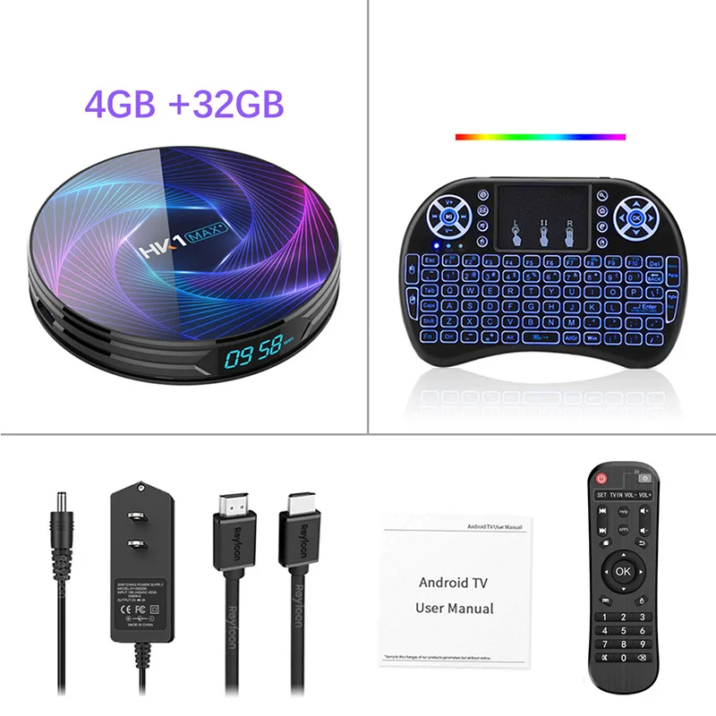4G 32G i8 backlight HK1 MAX Plus ТВ приставка Android 9,0 Восьмиядерный Rockchip RK3368PRO USB3.0 1080P H.265 4K 60fps Google плеер Netflix Youtube медиа pla - Цвет: 4G 32G i8 backlight