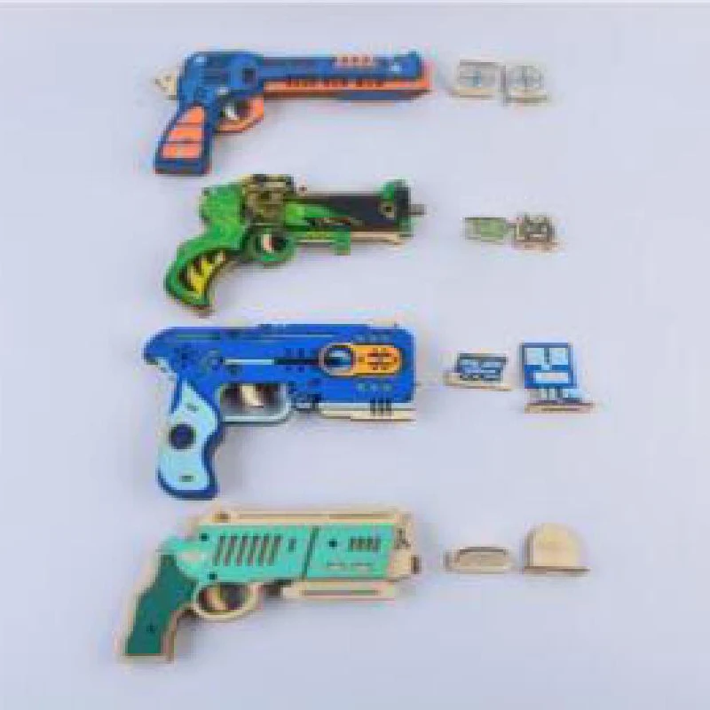 Деревянный 3D пистолет головоломка оружие Модель Kit электронная игрушка машина