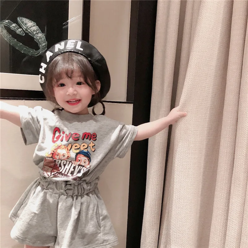 Новинка 2020 комплект из 2 предметов для маленьких девочек и мальчиков футболка +