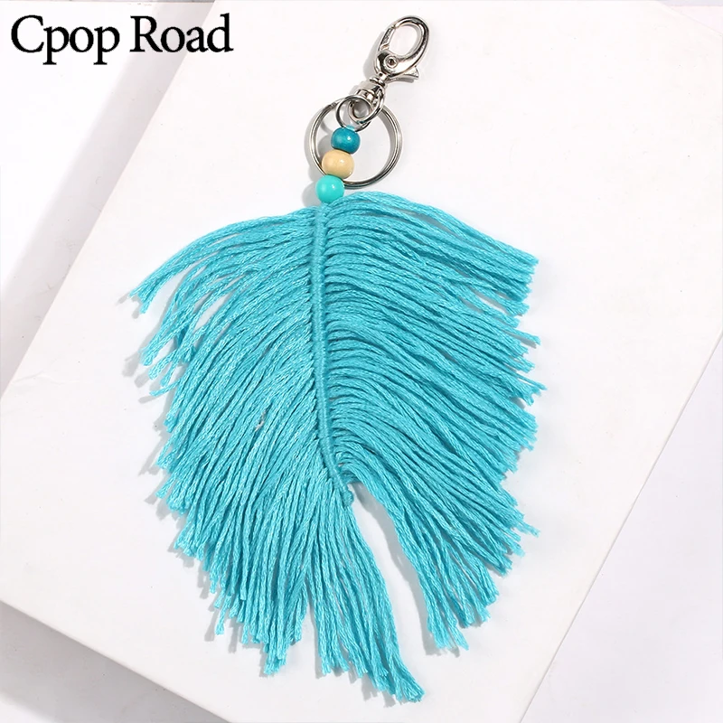 Новинка модный брелок Cpop в стиле бохо ручной работы Плетеный макраме большой