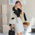 YIGELILA осенние модные женские пальто твида элегантные пальто с отложным воротником офисные женские пальто 91110