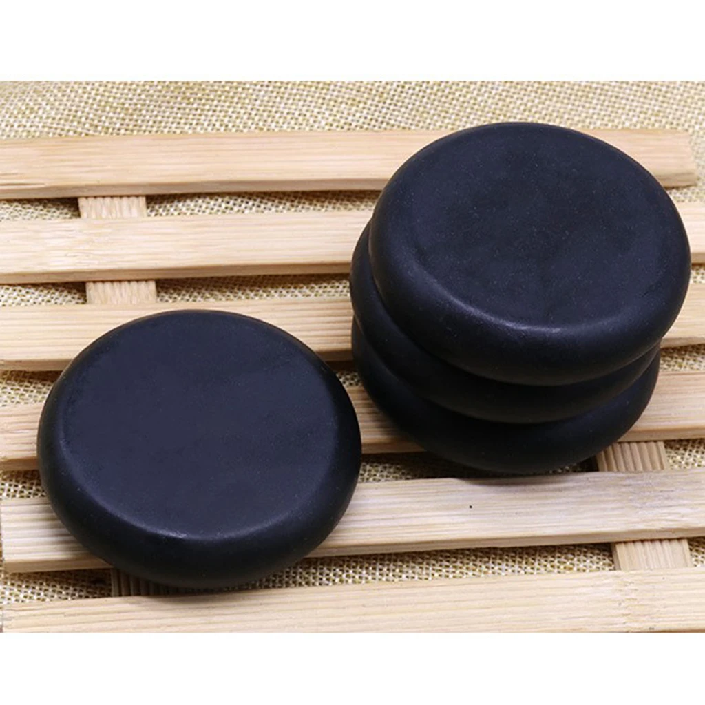 4pcs SPA Massage Energy Stones Kit Personal Hot Compress Spa Rock Basalt Body Health Care Stone |