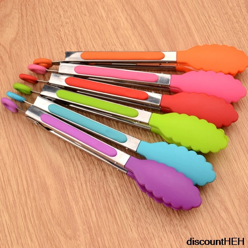 Силиконовые щипцы из нержавеющей стали 8 дюймов для приготовления пищи барбекю