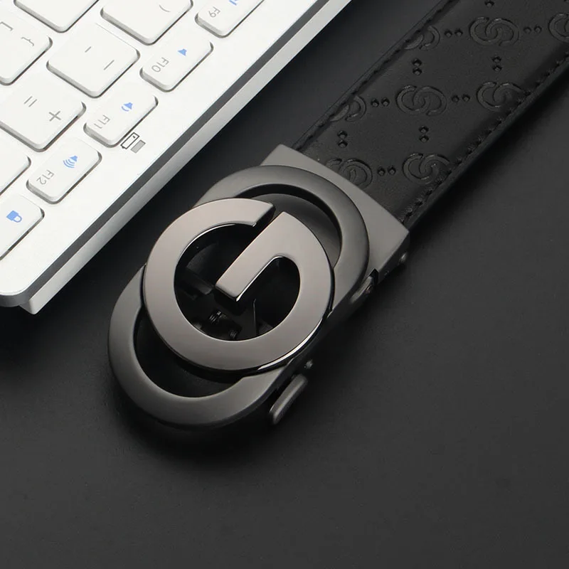 

Повязка на голову унисекс, кожаный повседневный роскошный брендовый ремень с тиснением, двойной G, верхний слой