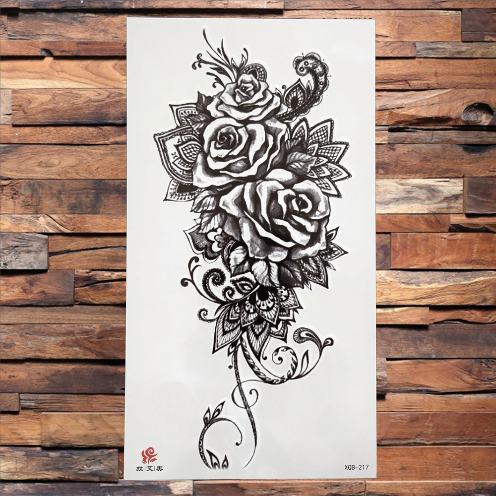 Черная хна Менди искусственные Временные татуировки для женщин и мужчин