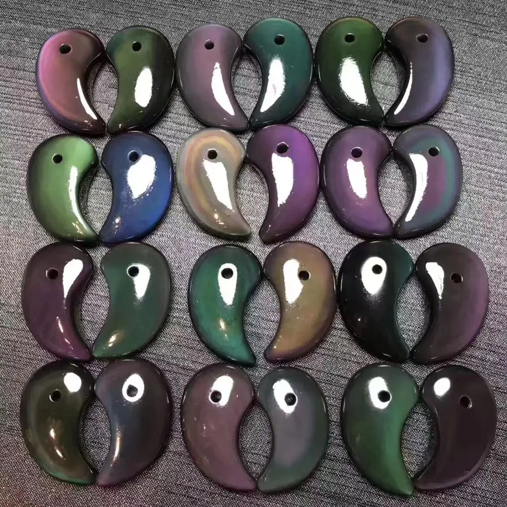 Натуральное черное Радужное ожерелье с подвеской в виде глаза кварцевые