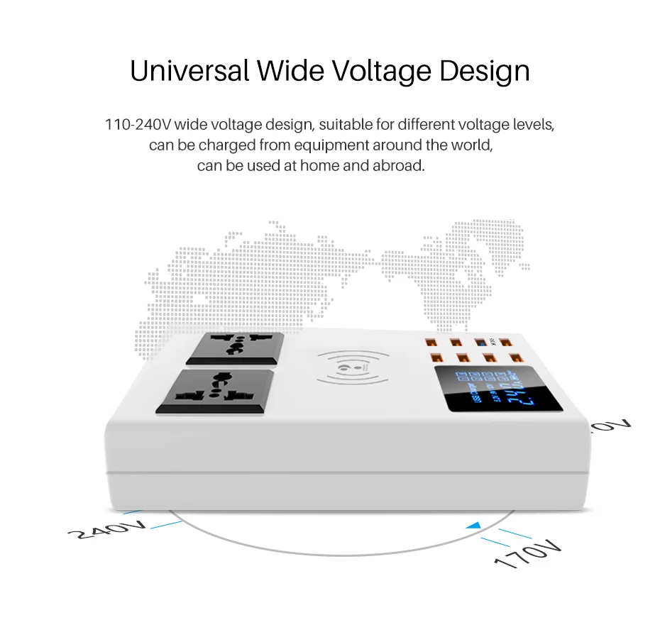 QC3.0 быстрое зарядное устройство беспроводное 8 портов USB зарядное устройство смарт универсальное для iphone X 7 samsung S10 Xiaomi настольная розетка адаптер концентратор