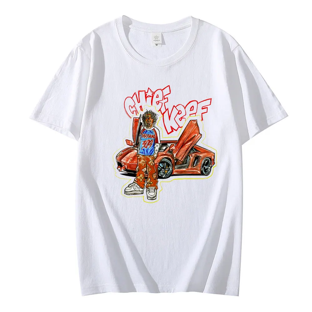 

Chief Keef Hip Hop Vintage Black Tshirt Men T Shirt Retro Graphic T Shirts 100% Cotton Man's Tees Tops