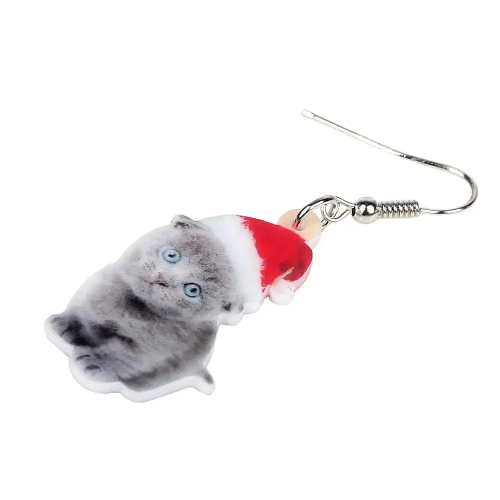 Акриловые рождественские Милые серые котенки Bonsny женские домашние животные