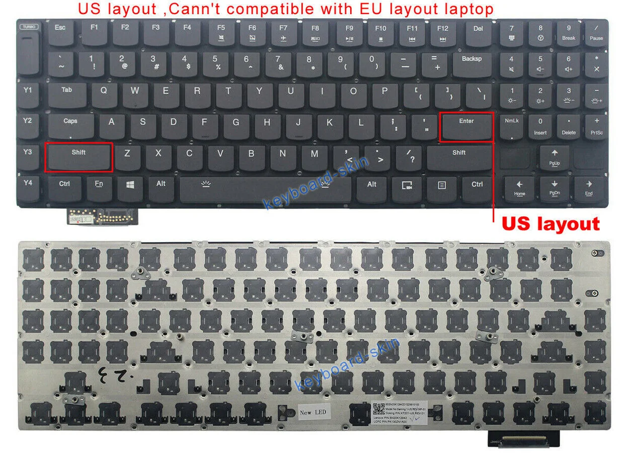 Новая клавиатура с подсветкой для ноутбука Lenovo IdeaPad Gaming Y900, Y900-17ISK, Y910-17ISK, Y920-17IK
