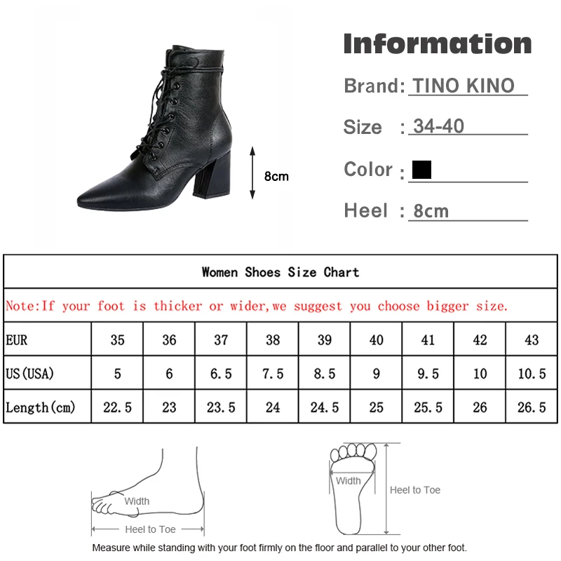 

Ankle Boots Ladies High Heels Autumn Shoes Fashion Women Lace Up Pointed Toe Pumps PU Leather Comfort New Woman Footwear