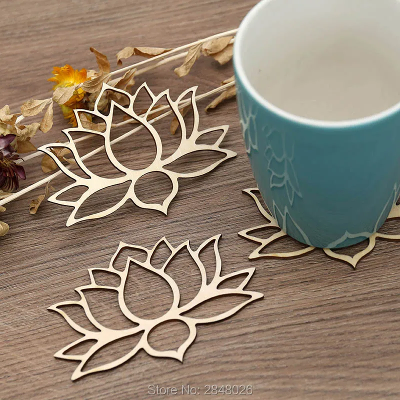 Подставка в виде цветка лотоса с священной гравировкой деревянная искусственная