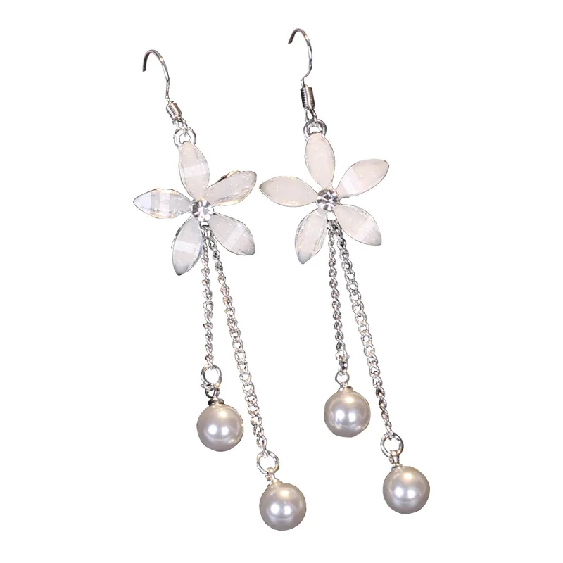 Женские серьги 2020 Корейская версия нового кристалла с длинной кисточкой цветные