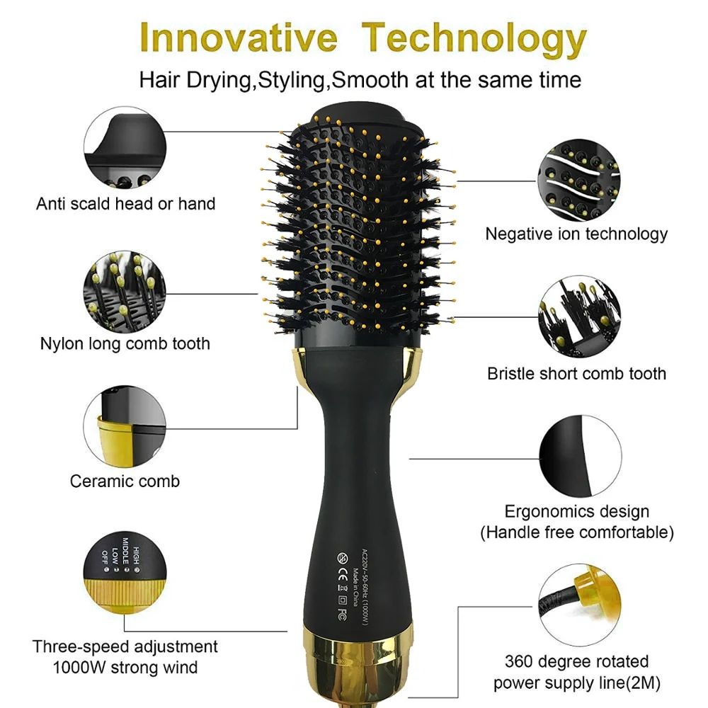 Горячая Распродажа один шаг фен и объем манками Салон Горячие воздушные лопасти