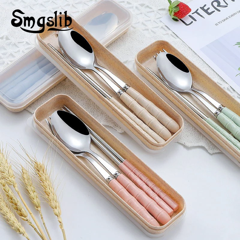 

Baby Gadgets Tableware Set Children Utensil Stainless Steel Toddler Dinnerware Cutlery Cartoon Infant Food Feeding Spoon Fork