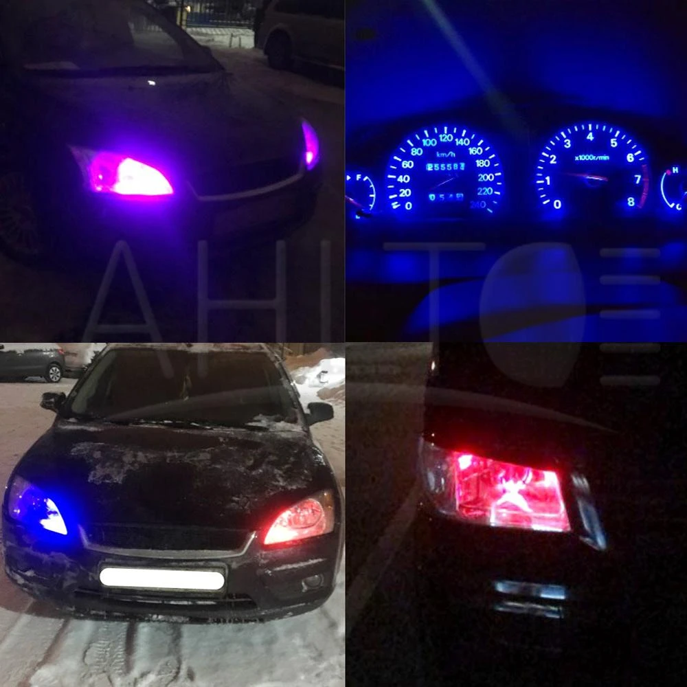 2 шт. T10 DC 12V RGB 12SMD 6SMD меняющийся светодиодный атмосфера лампа для салона