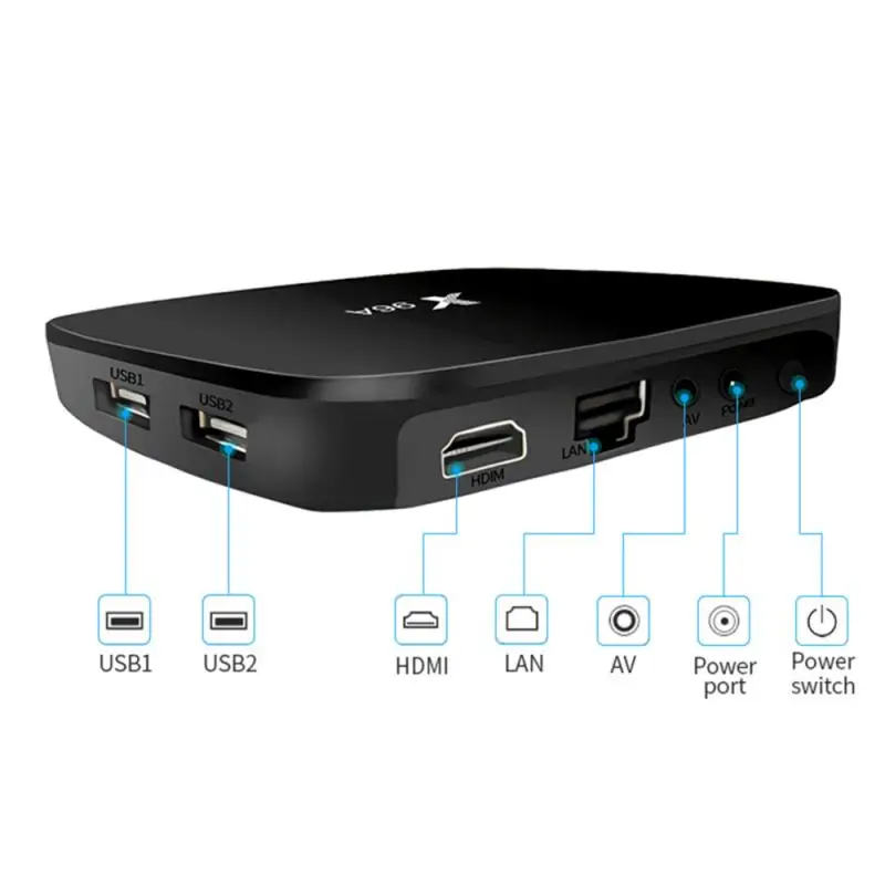 

X96 Smart TV Box Android 10.0 TV Box 2.4GHz/5GHz Dual Band WiFi Set-Top TV Box 2GB RAM 16GB ROM 3D 4K HDR10 H.265 Tv Top Box