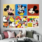 Поп-стиль Disney мультфильм Микки Маус холст, рисунки, Постер принты Настенная картина для гостиной Куадрос украшение дома