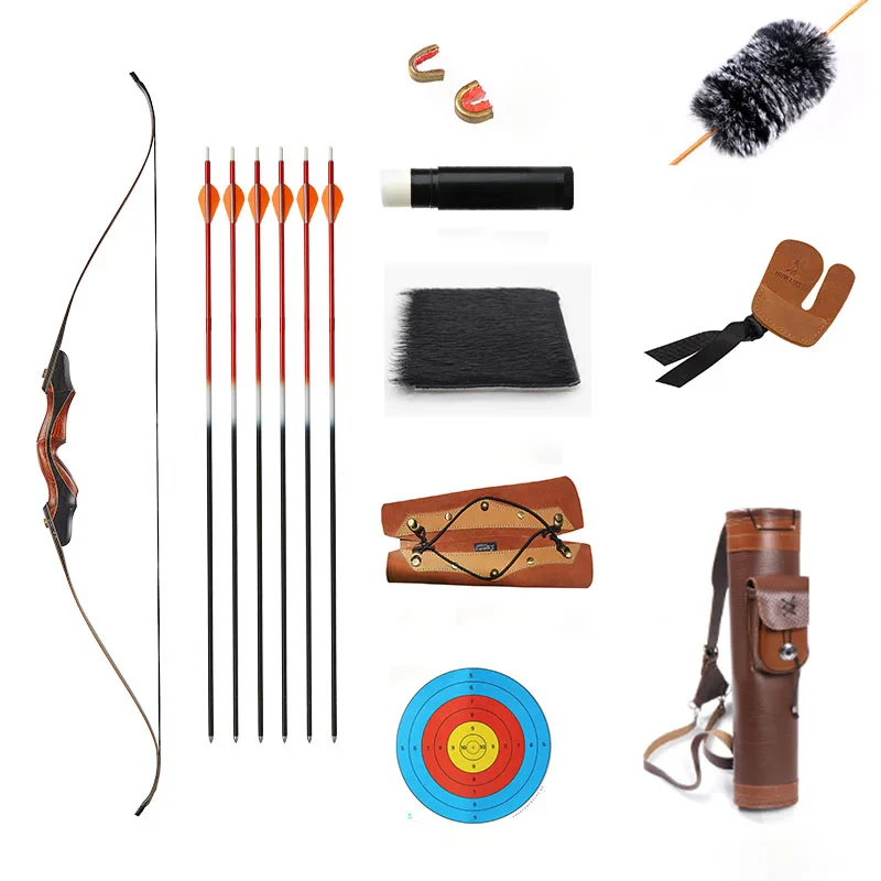 

Лук для стрельбы из лука, Натяжной лук, 58 дюймов, 30-50 фунтов, деревянный охотничий Рекурсивный лук, мощный уличный лук для стрельбы для взросл...