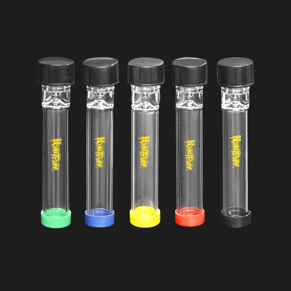 

HONEYPUFF 3 шт/5 шт стеклянная тупая трубка с пластиковой крышкой 74 мм Стеклянная курительная трубка табачные травы аксессуары случайные цветы