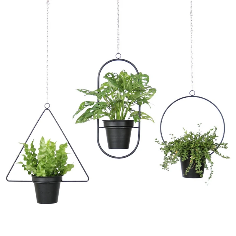 

Hanging Plant Stand Flower Pots,4Pcs,Hanging for Flower Wall Decor,Balcony Ceiling Garden Decoration,with Hanging Chain