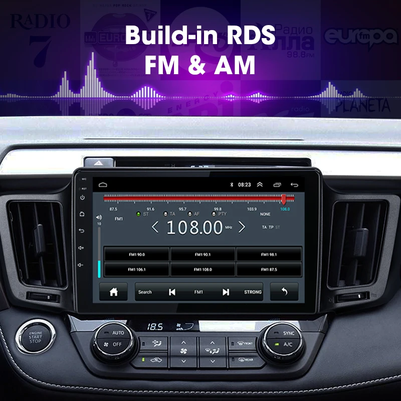 JMCQ 10" RDS DSP For Toyota RAV4 2013-2018 car radio Android player Wifi GPS Navigaion 2G+32G Multimedia Video Player with Frame |