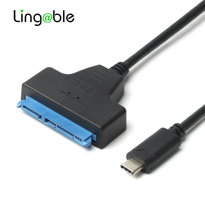 Переходник Lingable USB 3 1 Type C для жестких дисков SATA 7 + 15 22Pin кабель 2 5 дюйма HDD/SSD с