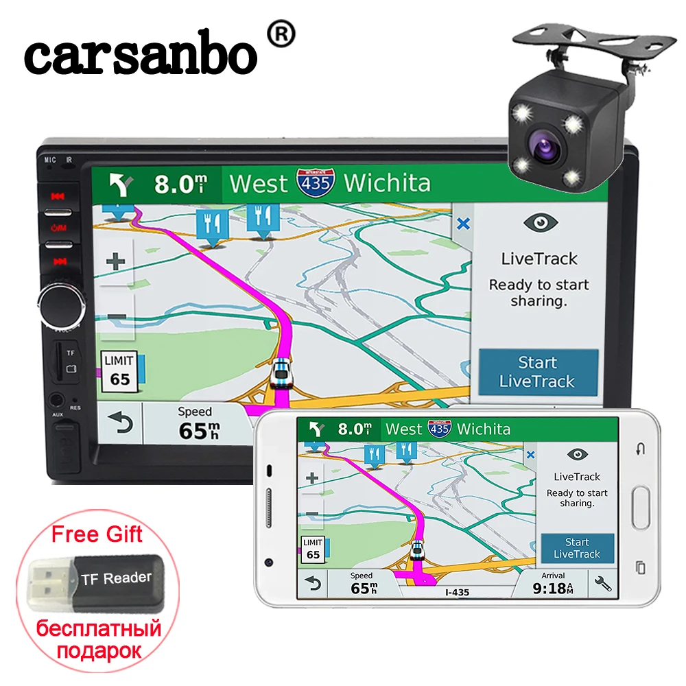 Автомагнитола Carsanbo 2 Din 7 дюймов стерео Bluetooth mp5 плеер USB TF сенсорный экран Mirror Link