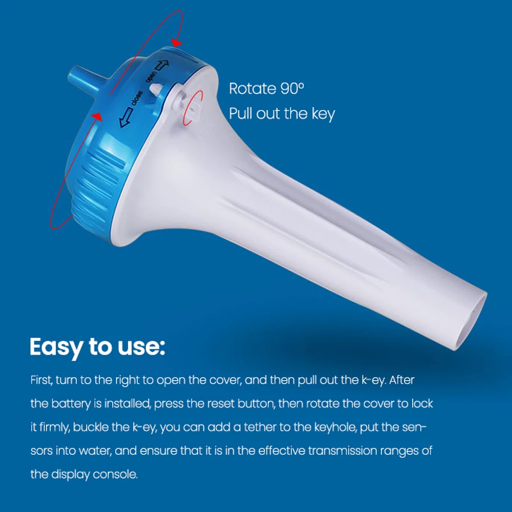 

Solar Powered Floatings Wireless Electronic Water Temperature Meter Temperature Monitor Double Layer R-ing IP67 Waterproof Level