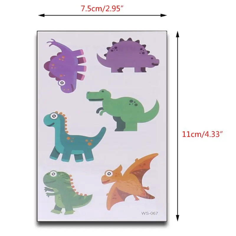 10 листов временные животных татуировки для детей джунгли Вечеринка зоопарк