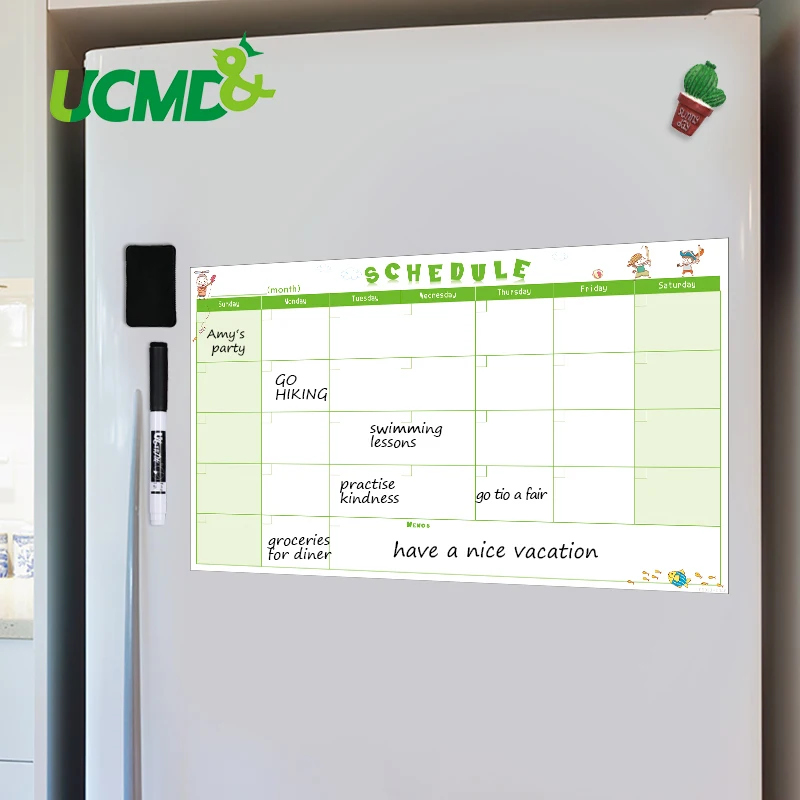 Magnetic Calendar Agenda Plan School Office Supplies Time Schedule Learning Working Weekly Table Notice Memo whiteboard | Канцтовары для